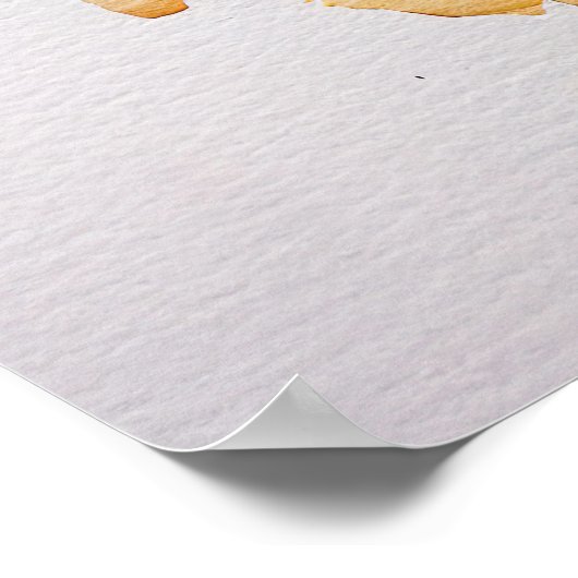 紫と青の水色の花 ポスター (角)