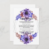 紫と青の水色フローラ安全対策 エンクロージャーカード (正面/裏面)