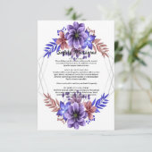 紫と青の水色フローラ安全対策 エンクロージャーカード (スタンド正面)