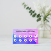 紫と青の水色抽象芸術10 ロイヤリティカード (スタンド正面)