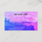 紫と青の水色抽象芸術10 ロイヤリティカード (裏面)