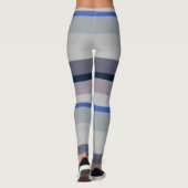 紫と青の波状のストライプ レギンス (裏面)