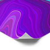 紫と青の流体アート ポスター (角)