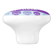 紫と青の溶融スカルパターン セラミックノブ (側面)