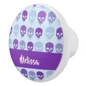 紫と青の溶融スカルパターン セラミックノブ (右)