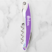 紫と青の溶融スカルパターン ソムリエナイフ (正面)