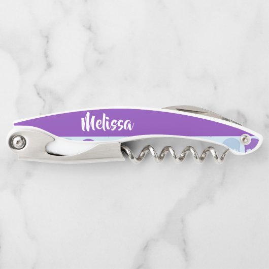 紫と青の溶融スカルパターン ソムリエナイフ (正面)