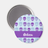 紫と青の溶融スカルパターン マグネット (正面/裏面)