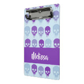 紫と青の溶融スカルパターン ミニクリップボード (アングル2)