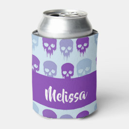 紫と青の溶融スカルパターン 缶クーラー