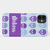 紫と青の溶融スカルパターン Case-Mate iPhoneケース (裏面(横))