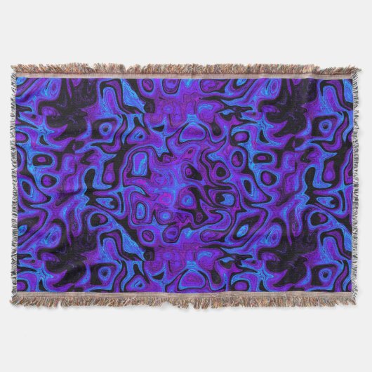 紫と青の火石 スローブランケット (正面)