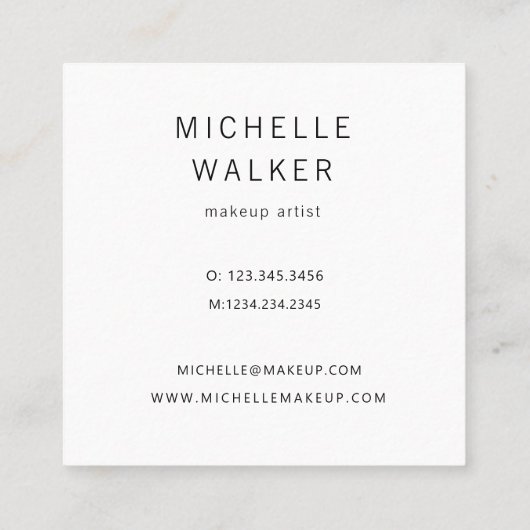 紫と青の煙の効果モダン スクエア名刺 (裏面)