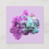 紫と青の煙の効果モダン スクエア名刺 (正面)