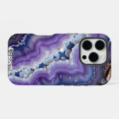 紫と青の瑪瑙スライス iPhoneケース (裏面横)