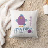 紫と青の糸チキンチャンピオン クッション (ブランケット)