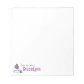 紫と青の糸チキンチャンピオン ノートパッド (正面)