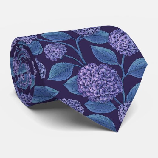 紫と青の紫陽花 ネクタイ (ロール)