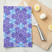 紫と青の絞り染め キッチンタオル (四つ折り)
