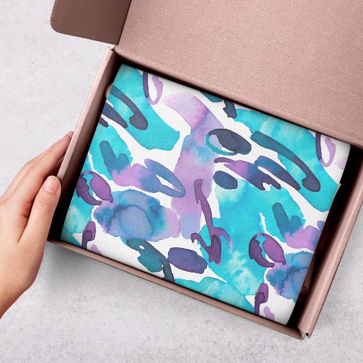 紫と青の絵を描抽象芸術 薄葉紙