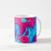 紫と青の絵画抽象芸術 コーヒーマグカップ (正面右)