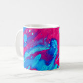 紫と青の絵画抽象芸術 コーヒーマグカップ (正面左)