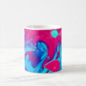 紫と青の絵画抽象芸術 コーヒーマグカップ (中央)