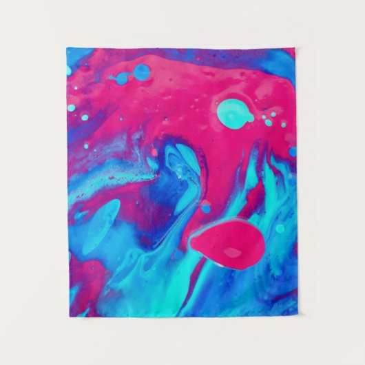 紫と青の絵画抽象芸術 タペストリー (正面)