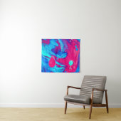 紫と青の絵画抽象芸術 タペストリー (インサイチュ(横))