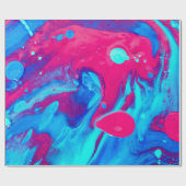 紫と青の絵画抽象芸術 ラッピングペーパー (フラット)