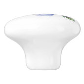 紫と青の緑青の牡丹の画澄ん像 セラミックノブ (側面)