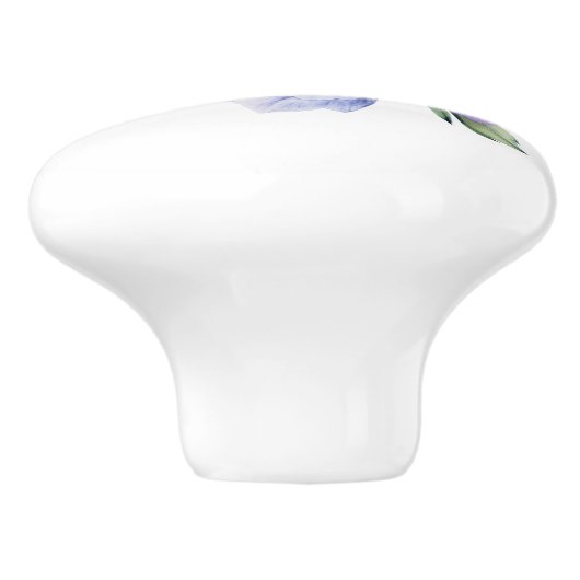 紫と青の緑青の牡丹の画澄ん像 セラミックノブ (側面)