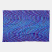 紫と青の線 – サイケデリック、トリップ（幻覚体験）のようなストライプ数 キッチンタオル (横)