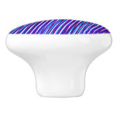紫と青の線 – サイケデリック、トリップ(幻覚体験)のようなストライプ数 セラミックノブ (側面)