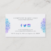 紫と青の美し華美い曼荼羅 名刺 (裏面)