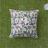 紫と青の色クールのフローラ アウトドアクッション (芝生)