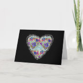 紫と青の花が四角いジグザグ シーズンカード (正面)