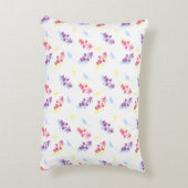 紫と青の花のシームレスパターン - エレガント アクセントクッション (裏面(縦))