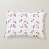 紫と青の花のシームレスパターン - エレガント アクセントクッション (裏面)