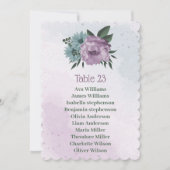 紫と青の花の植物の座席表カード 招待状 (正面)