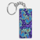 紫と青の花ウィリアム・モリス キーホルダー (正面左)