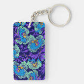 紫と青の花ウィリアム・モリス キーホルダー (裏面)