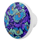 紫と青の花ウィリアム・モリス セラミックノブ (右)