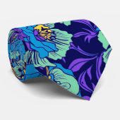 紫と青の花ウィリアム・モリス ネクタイ (ロール)