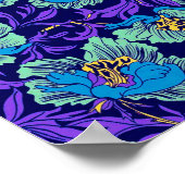 紫と青の花ウィリアム・モリス ポスター (角)