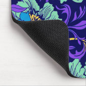 紫と青の花ウィリアム・モリス マウスパッド (コーナー)