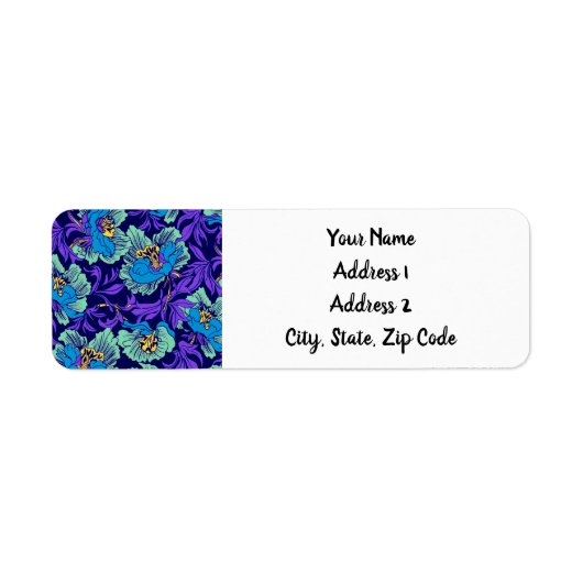 紫と青の花ウィリアム・モリス ラベル (正面)