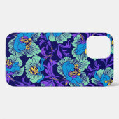 紫と青の花ウィリアム・モリス Case-Mate iPhoneケース (裏面 (横))