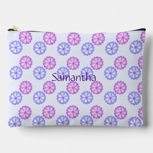 紫と青の花 アクセサリーポーチ (正面)