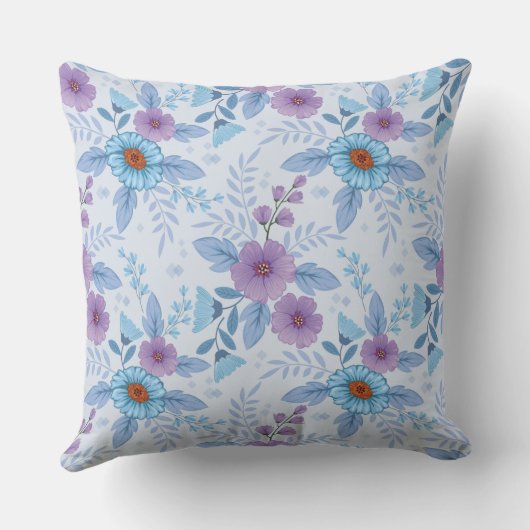 紫と青の花 クッション (裏面)